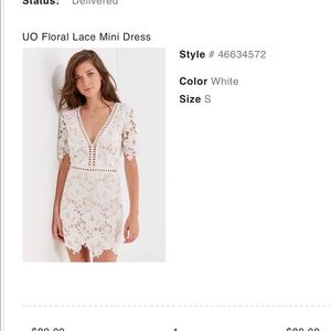 Urban Outfitters Floral Lace Mini Dress